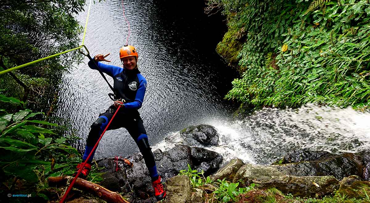 Canyoning Baptism in Sao Jorge Island in Azores