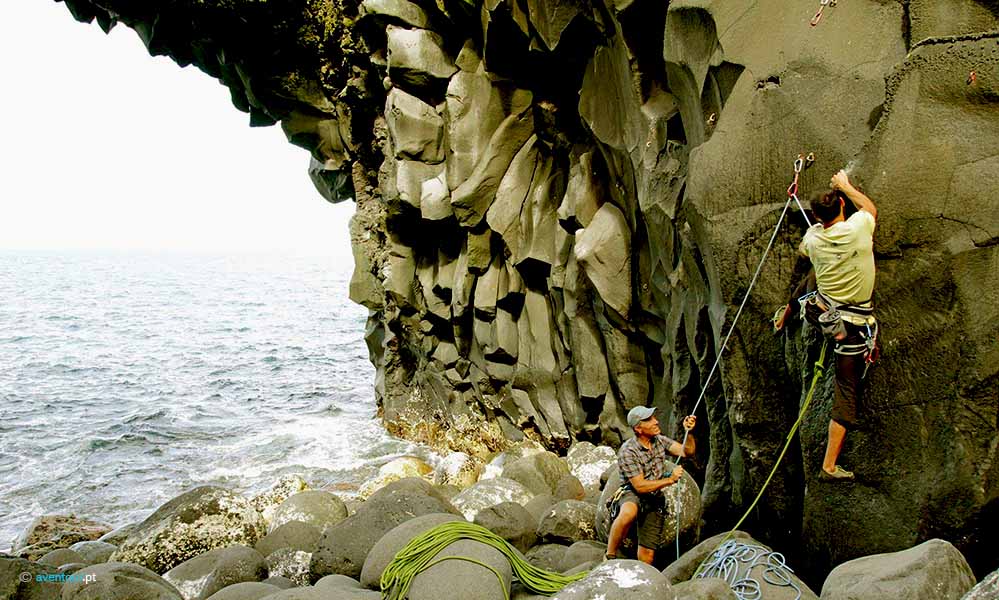 Rock Climbing in Sao Jorge Island in Azores