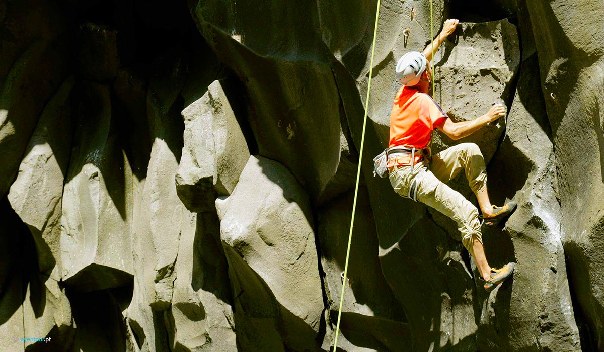 Rock Climbing in Sao Jorge Island in Azores