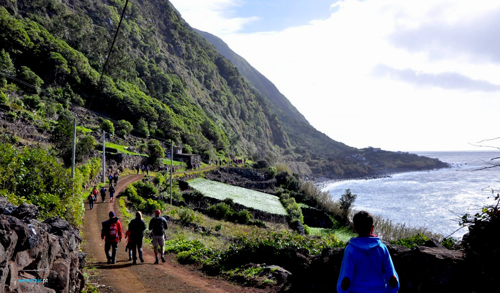 Walking Trail From de Mountain to the Sea in São Jorge Island in Azores